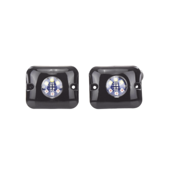 Estrobos Ocultos de 6 LED, Color ámbar / claro