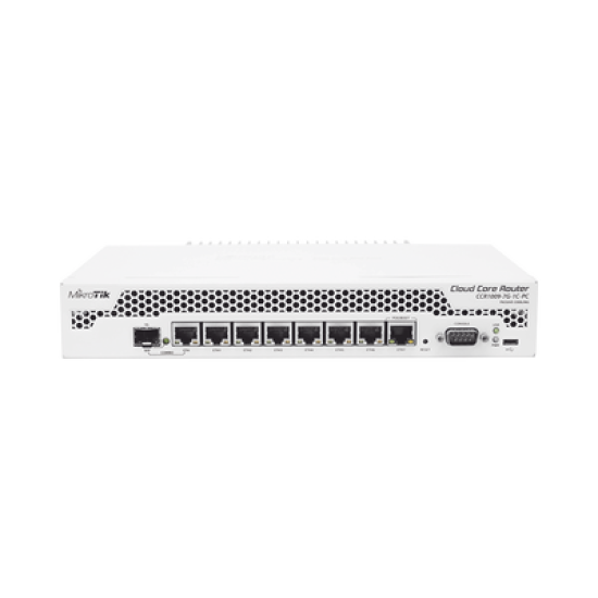 Cloud Core Router, CPU 9 Núcleos, 7 Puertos Gigabit Ethernet, 1 Combo TP/SFP, 1 GB Memoria, Enfriamiento Pasivo