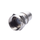 Conector F Macho Plegable, Con PIN para Cable RG-59, Cuerpo de Bronce Niquelado.