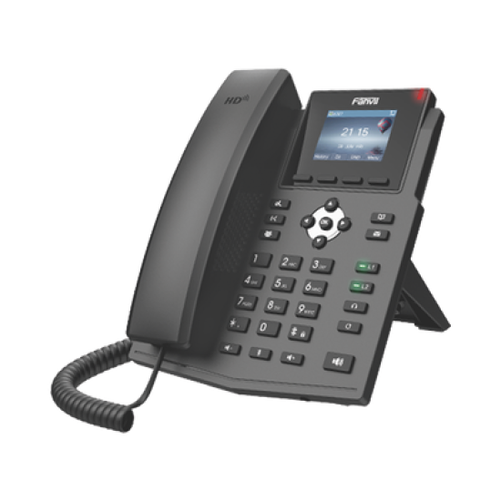 Teléfono IP empresarial para 4 líneas SIP con pantalla LCD de 2.4 pulgadas a color, Opus y conferencia de 3 vías, PoE.