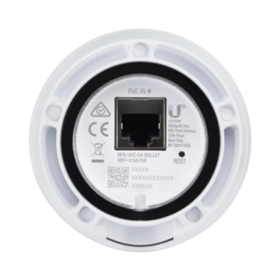 Cámara IP UniFi G4 Bullet resolución 4 MP (1440p) para interior y exterior, con micrófono incorporado, vista día y noche, PoE 802.3af