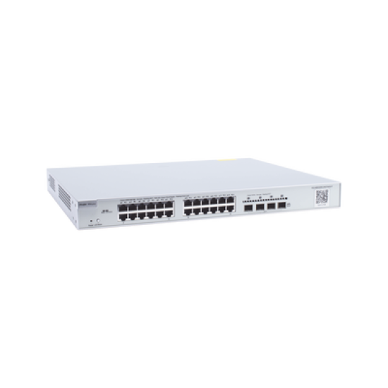 Switch Administrable PoE Capa 2+ Plus, con 24 puertos Gigabit PoE 802.3af/at + 4 SFP+ para fibra 10Gb, gestión gratuita desde la nube, 370w