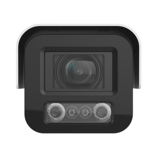 Bala IP 4 Megapixel / Lente Mot. 2.8 - 12 mm / Luz Dual (IR y Luz Blanca) / Reconocimiento Facial / Heat Map / ACUSENSE / Metadata / IK10 / IP67 / WDR 140 dB / DeepinView