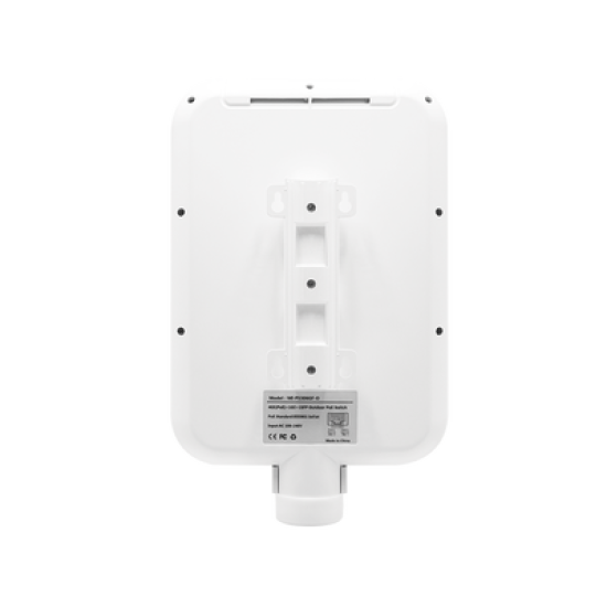 Switch CCTV PoE para exterior / No administrable / Con 4 puertos Gigabit PoE af/at + 1 Puertos Uplink Gigabit + 1 x SFP Gigabit / Presupuesto 65 W / Ideal para Aplicaciones de Videovigilancia