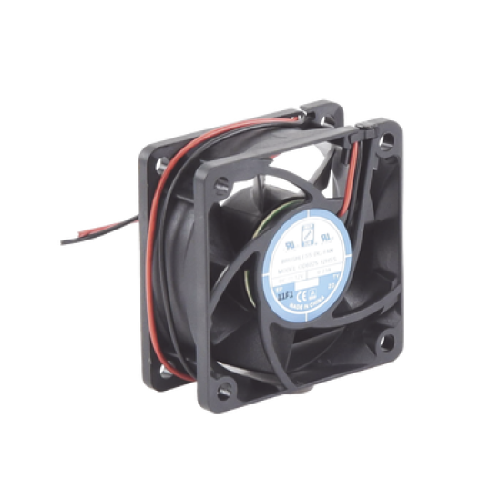 Ventilador Anticondensante Axial Cuadrado, 60x60x25 mm, 12 Vcc, 4390 RPM, 1.8 W, 0.15 A, Flujo de Aire de 25.0 CFM, Unión Sellada.