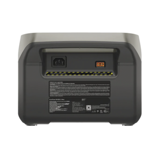 EcoFlow River 2 Max | Estación de Energía Portátil 512Wh Litio LFP / 4 AC 500 W (Max. 1000W) / 1 USB-C 100W / 3 USB -A 12W / Cargador de Coche 8A a 12 o 24V / Conectividad WiFi y Bluetooth (App) / Carga Solar 220W Max.