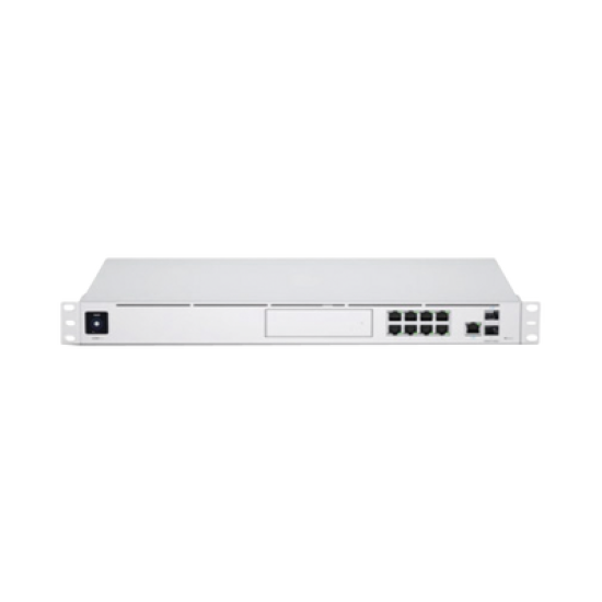UniFi OS Console: Dream Machine Pro, con 1 puerto WAN Gigabit RJ45, 1 puerto WAN 10G SFP+ / 8 puertos LAN Gigabit RJ-45, y una bahía de HDD 3.5