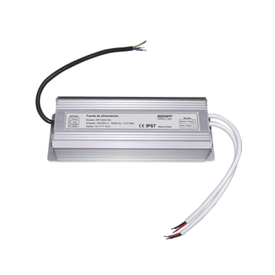 Fuente 12 V / 10 Amperes / Waterproof / Intemperie grado IP67