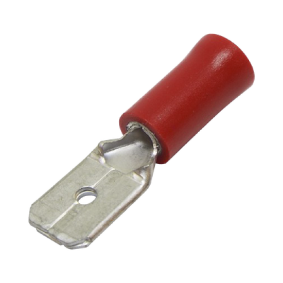 Terminal tipo macho aislada / 16 - 14 AWG / Azúl / Paquete de 25 piezas.