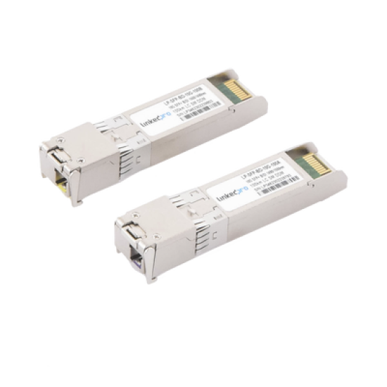 Transceptores Ópticos Bidireccionales SFP+ (Mini-Gbic) / Monomodo 1490 & 1550 nm / 10 Gbps / 10GBASE-BX / Conector LC/UPC Simplex / DDM / Hasta 100 km / 2 Piezas 
