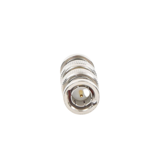 Adaptador tipo Barril para 75 Ohm, de Conector BNC Macho a BNC Macho, Niquel/ Oro/ Teflón.