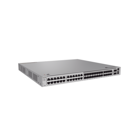Switch Empresarial Core Híbrido Administrable Capa 3 / 24 puertos 10/100/1000 mbps / 16 Puertos SFP+ 10GE / 8 Puertos 25GE SFP28  / 2 Puertos 40/100GE QSFP28  / iStack / Ruteo Dinamico (RIP, OSPF, IS-IS y BGP) / Fuente redundante / Nube Gratis