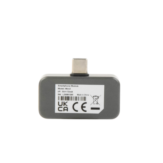 MINI2 - Cámara Termográfica Portátil para Celulares (Android) /  Conector Tipo USB - C / Lente 3.5 mm / IP40  / JPEG (Imagen) / Video (MP4) / Rango de Medición de -20°C a 350°C 