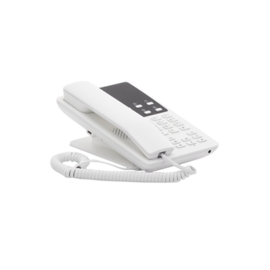 Teléfono IP Hotelero Wi-Fi, 2 líneas SIP con 2 cuentas, codec Opus, IPV4/IPV6, color blanco, con gestión en la nube GDMS
