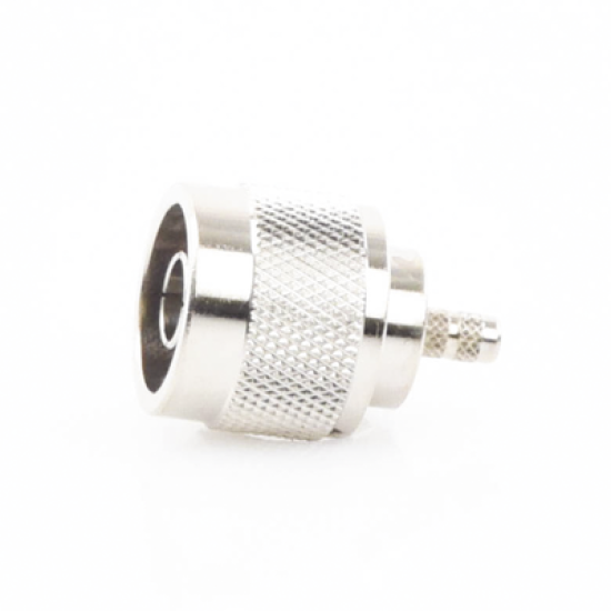 Conector N Macho de Anillo Plegable para Cables Coaxiales RG-58/U, RG-142/U, LMR-195, Níquel/ Oro/ Teflón.â€‹