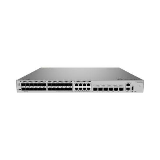 Switch Empresarial Core Gigabit Administrable  Capa 3 / 24 puertos 1GE SFP ( Combo con 8 Puertos 10/100/1000 Mbps) / 4 Puertos 10GE SFP+ Uplink / 2 Puertos 10GE SFP+ (Stack) / ERPS / Ruteo Dinámico (RIP, OSPF, IS-IS y BGP)  / iStack / Administraci&
