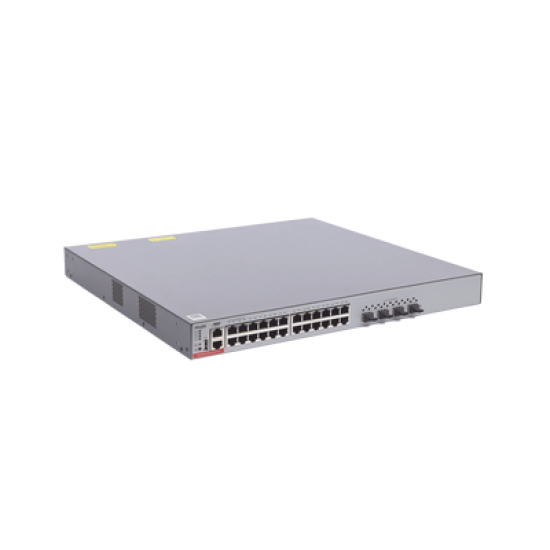 Switch Administrable Capa 3 PoE con 24 puertos Gigabit 802.3af/at + 4 SFP+ para fibra 10Gb, hasta 740 watts, gestión gratuita desde la nube.