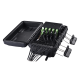 Caja de Distribución de Fibra Óptica para 24 Empalmes, con 16 acopladores SC/APC simplex, Exterior IP65, Color Negro