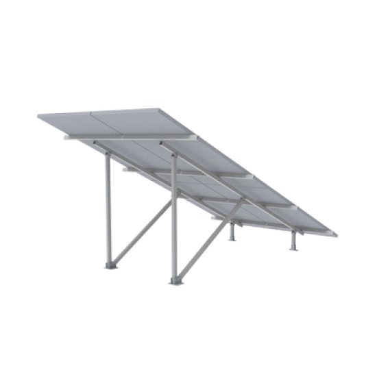 Montaje para Panel Solar 2X2, Riel 5 de 2700mm para Módulos con Espesor de 30-35mm, Vel. de Viento Máx. 136km/h