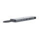 Adaptador HUB 9 en 1, 1 puerto USB-C entrada, 1 puerto HDMI 4K, 1 puerto Ethernet Gigabit, 1 puerto SD y MicroSD, 1 puerto USB-C y 3 puertos USB-A