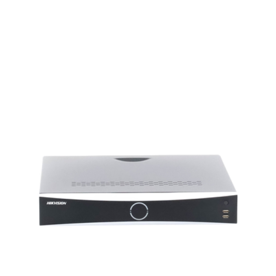NVR 12 Megapixel (4K) / 32 canales IP / 16 Puertos PoE+ / Reconocimiento Facial / AcuSense (Evita Falsas Alarmas) / 4 Bahías de Disco Duro / Switch PoE 300 mts / HDMI en 4K / Alarmas I/O