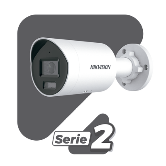 Bala IP 2 Megapixel / Lente 2.8 mm / 40 mts IR EXIR / Exterior IP67 / WDR 120 dB / PoE / Micrófono Integrado / ACUSENSE (Evita Falsas Alarmas) / Micro SD / ONVIF