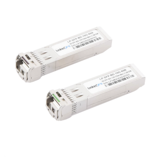 Transceptores Ópticos Bidireccionales SFP+ (Mini-Gbic) / Monomodo 1270 & 1330 nm / 10 Gbps / 10GBASE-BX / Conector LC/UPC Simplex / DDM / Hasta 60 km / 2 Piezas 