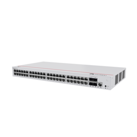 Switch de Distribución/Core Gigabit Administrable PoE Capa 3 / 48 puertos 10/100/1000 Mbps (PoE) / 4 Puertos 10GE SFP+ Uplink / ERPS / Rutas Estáticas / iStack / PoE Perpetuo / 380W / Administración Nube Gratis