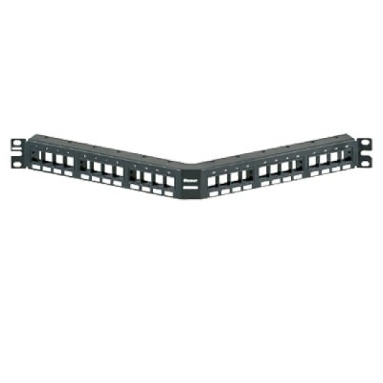 Panel de Parcheo Modular Keystone (Sin Conectores), Angulado, de 24 Puertos, 1UR Panel de Parcheo Modular Keystone (Sin Conectores), Angulado, de 24 Puertos, 1UR