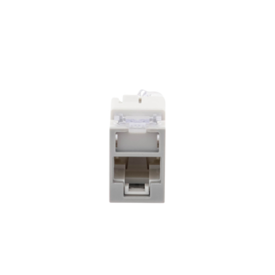 Jack UltraMAX Cat5e, UTP, Montaje híbrido en Placa de Pared (Plano y Angulado), Color Gris, Punch Down