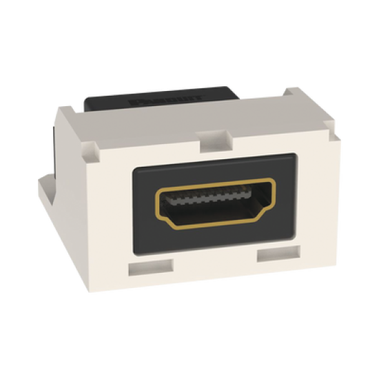 Módulo Acoplador HDMI 2.0, Hembra a Hembra Tipo-A, Categoría 2, Uso en 2 Puertos Mini-Com, Color Blanco Mate