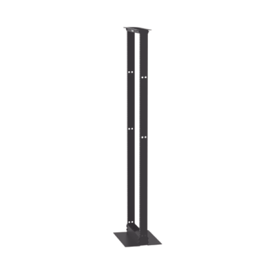 Rack de Dos Postes Estándar de 19 in, Rieles Numerados y Roscados #12-24, Fabricado en Aluminio, 45 Unidades de Rack, Color Negro