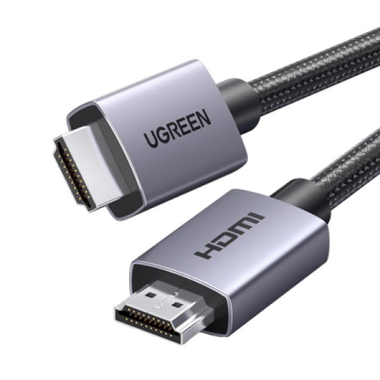 Cable HDMI 2.0 de Nylon Trenzado | 1 m | 4K@60Hz | ARC | Dolby ATMOS | True HD | DTS HD | HDR | 3D Inversivo  | 3 modos de Visualización | 3 Capas de Protección + 4 de Blindaje | Niquelado | Carcasa de Aluminio.