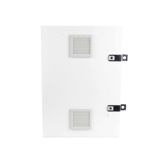 Gabinete para instalación de 2 Baterías PL110D12, Fabricado en Lámina Galvanizada, Accesorios para piso o poste (No incluidos)