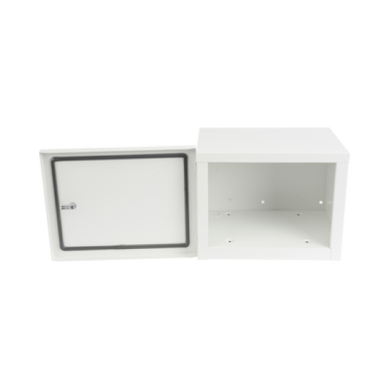 Gabinete para instalación de 2 Baterías PL4012, Fabricado en Lámina Galvanizada, Opción para montar en poste (No incluido)