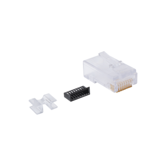 Plug RJ45 Cat6, Para Cable UTP  Calibre 23 a 26 AWG, Chapado en Oro de 50 micras, Bolsa con 50 piezas
