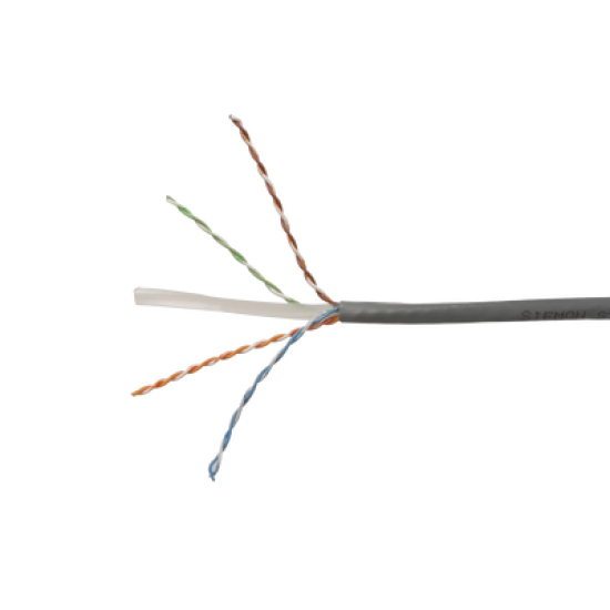 Bobina de Cable UTP Reelex, de 4 pares, Desempeño Cat6, PVC (CM), Color Gris, 24 AWG, 305m