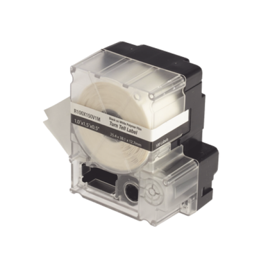 Casete de 100 Etiquetas Autolaminadas Turn-Tell, Con Rotación para Mejor Visibilidad, para Cables de Redes de Cobre o Fibra Óptica, de 5.5 a 7.1 mm de Diámetro