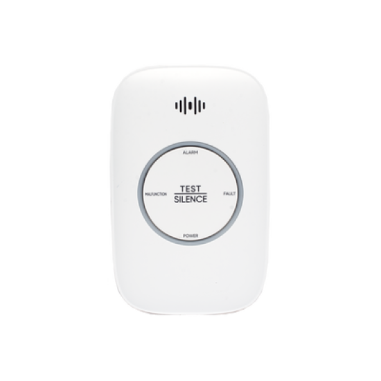 (HikFire) Detector de Gas Natural Metano (CH4) / Alarma Temprana / Salida para cierre de Válvula y/o  activación de Ventilador / Protección IP30 / Alarma de 70dB a 115dB a 1 metro de distancia