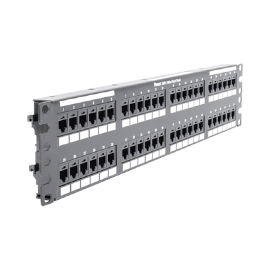 Panel de Parcheo de Impacto (110), Plano, Categoría 6A, de 48 Puertos, 2UR