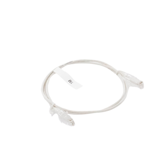 Cable de Parcheo Slim UTP Cat6 - 1 metro, Blanco, Diámetro Reducido (28 AWG)
