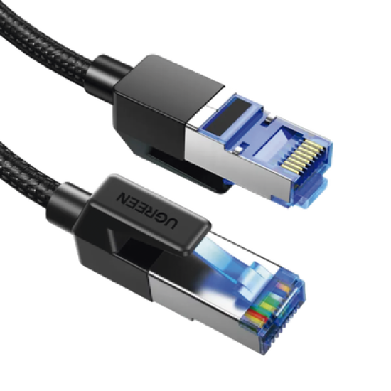 Cable Ethernet Cat8 CLASSâ… F/FTP Redondo con Malla de Nylon 1 Metro
