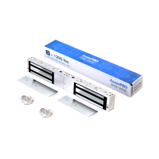 Chapa magnética de 1200 Lbs /Para Puertas Dobles/ Interior/ LED / Sensor Bloqueo