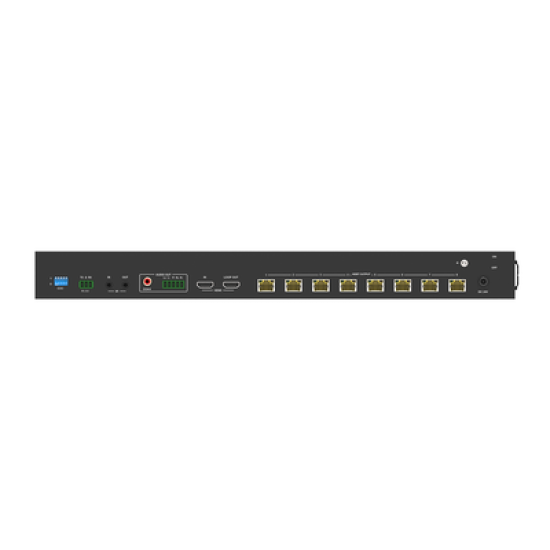 Splitter mas Extensor de Video | 1x8 | ProAV | HDBaseT™ | 120m en 4K@60Hz | 150m en 1080p@60Hz | Cat6/6a/7 | Gestión Avanzada EDID | Control IR y RS232 | PoC | Salida de Audio