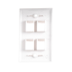 Placa de pared de 4 puertos, Keystone, Color Blanco 