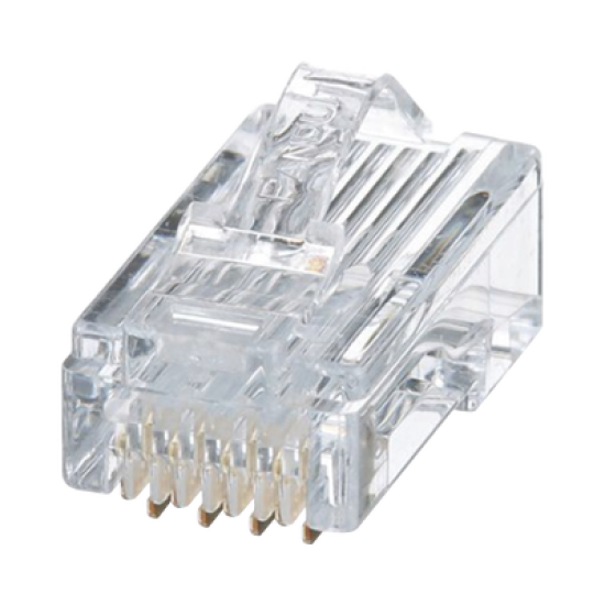 Plug RJ45 Cat5e, Para Cable UTP de Calibres 24-26 AWG, Chapado en Oro de 50 micras, Paquete de 50 piezas