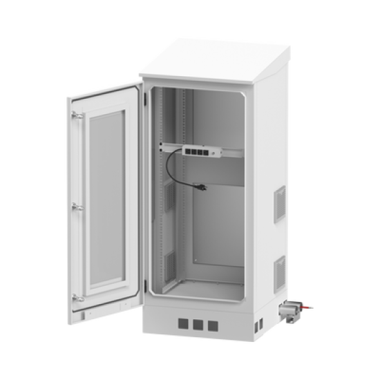 Gabinete de Piso para Exterior con Ventiladores y Termostato con Rack de 19