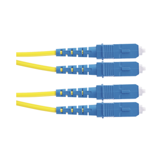 Jumper de Fibra Optica Monomodo 9/125 OS2, SC-SC Duplex, OFNR (Riser), Color Amarillo, 5 Metros