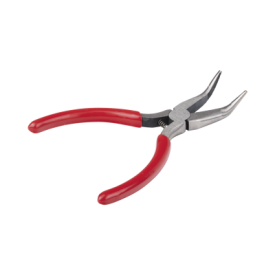 Pinza punta Curveada de 5” con Mango Forrado Plástico.