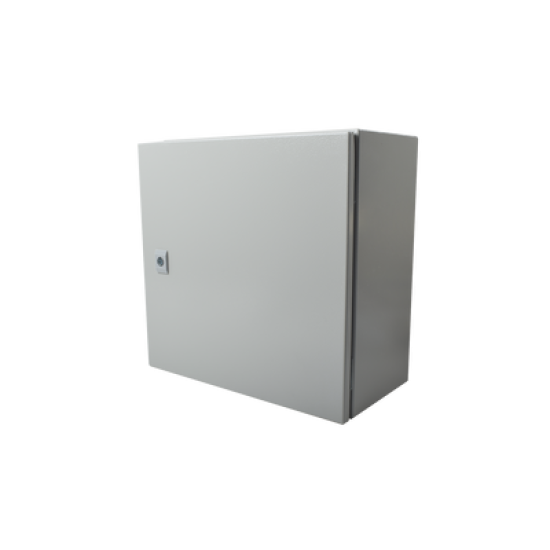 Gabinete de Acero IP66 Uso en Intemperie (400 x 400 x 200 mm) con Placa Trasera Interior de Metal y Compuerta Inferior Atornillable (Incluye Chapa y Llave T).